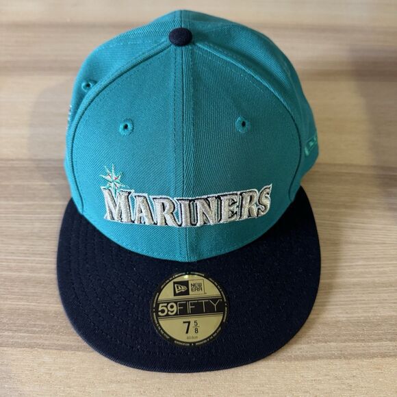 Seattle Mariners Retro Script 35th Patch New Era 59FIFTY Hat Cap 7 5/8 NEW - Picture 1 of 6